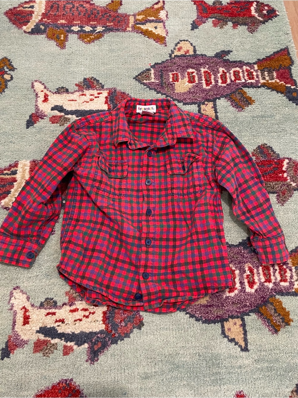 Vintage 90s Gymboree Kids Plaid Button Up Flannel Shirt